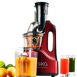 SKG Wide Chute Anti-Oxidation Slow Masticating Juicer (240W AC Motor, 60 RPMs, 3″ Large Mo ...