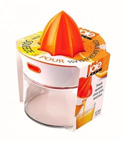 Joie Squeeze and Pour Citrus Juicer and Glass, 4-Inches x 5-Inches x 5.75-Inches, 13.5-Ounce Cap ...