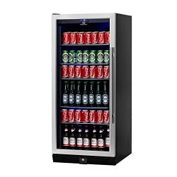 Beverage Cooler Beer Cooler- Upright Stainless Steel Beer Fridge, 300 Cans 5 Chromed Steel Shelv ...