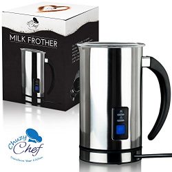 Automatic Electric Milk Frother & Warmer: Digital One Touch Stainless Steel Frothing Pitcher ...