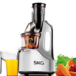 SKG Wide Chute Anti-Oxidation Slow Masticating Juicer (240W AC Motor, 60 RPMs, 3″ Large Mo ...