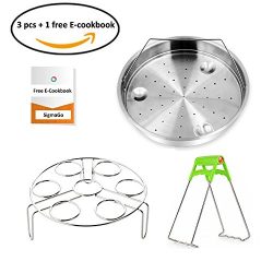 SigmaGo Steamer Basket Rack Set for Instant Pot Accessories – Instapot Duo Accessory Packa ...