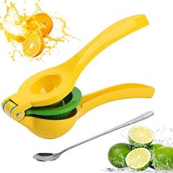 Manual Lemon Squeezer, New Premium Quality Metal Lime Squeezer Citrus Press Juicer 2-in-1 with L ...