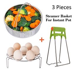 Vencer Steamer Basket with Egg Steamer Rack for Instant Pot 5,6,8 qt Pressure Cooker Accessories ...