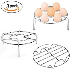 Upintek Steaming Rack, Stainless Steel Steamer Rack Stand Wire Steaming Rack and Egg Steamer Rac ...