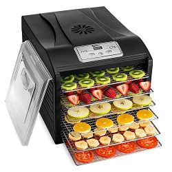 MAGIC MILL Professional Food Dehydrator Machine, 6 Stainless Steel Drying Racks, Multi-Tier Food ...