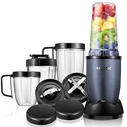 Aicook Blender,15-Piece Smoothie Blender,Personal Blender,High Speed Blender for Smoothies and S ...