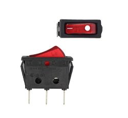 RH Series Illuminated Red Rocker Switch Red 20 A 16 A Replaces Zing Ear ZE-235L, Defond DRH 1215 ...