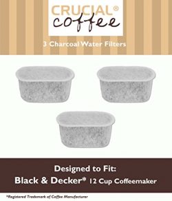 3 Black & Decker Charcoal Water Filters Fit 12 Cup Coffee Machines