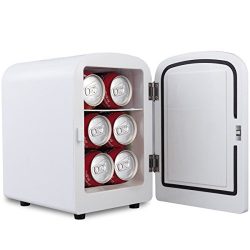 Giantex 4L Mini Fridge Portable Cooler and Warmer Auto Car Boat Home Office AC & DC (White)