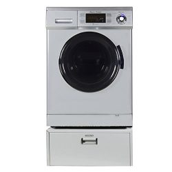 Equator Super Combo Washer-Dryer EZ 4400 11 ” High Pedestal with Storage drawer, in Silver