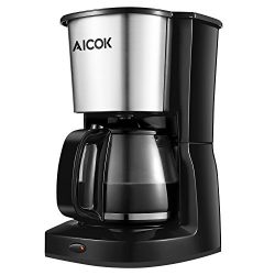 Aicok Coffee Maker, Drip Coffee Maker with Glass Coffee Pot, 10 Cup Filter Coffee Machine, Keep  ...