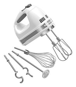 KitchenAid KHM926WH 9-Speed Digital Hand Mixer with Turbo Beater II Accessories and Pro Whisk &# ...