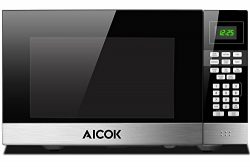 Microwave Oven 1.1 cu. ft. Aicok Countertop Microwave Multi-Stage Sensor Cooking, Touch Control  ...