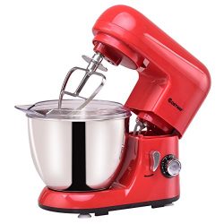 Costway Tilt-head Stand Mixer 4.3Qt 6-Speed 120V/550W Electric Food Mixer w/ Stainless Steel Bow ...