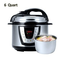 Aucma 6 Qt Electric Pressure Cooker, Non-stick Inner Cooking Pot, Multi-Use Digital Pressure Coo ...