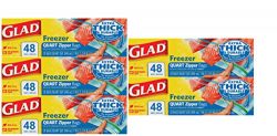 Glad Freezer Plastic Freezer Bags, Quart,5 Pack, 48 Count Each