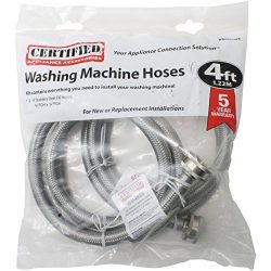 Certified Appliance WM48SS2PK Braided Stainless Steel Washing Machine Connector (Pack of 2), 48& ...