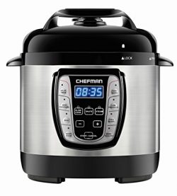 Chefman Electric Pressure Cooker Programmable Multicooker, Prepare Dishes in an Instant, Aluminu ...