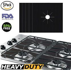 5 PACK PREMIUM Black Gas Stove Burner Covers – Stove Top Liner – Gas Range Protector ...