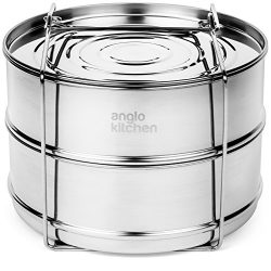 Anglo Kitchen Stackable Stainless Steel Pressure Cooker Steamer Insert Pans – Instant Pot  ...