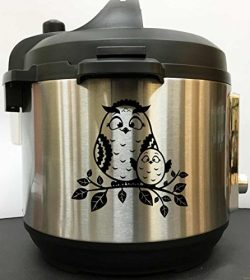 Owl Mommy And Baby Decal Sticker – Black Vinyl Decal Sticker for Instant Pot Instapot Pres ...