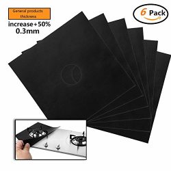 Gas Range Stove Burner Covers – Square Black Gas Range Protectors Liner Cover for Kitchen  ...