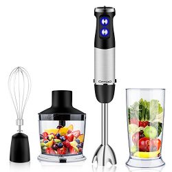 DIYOO Powerful Hand Blender 500W 4-in-1 Immersion Hand Blender Set – Variable 6 Speed Cont ...