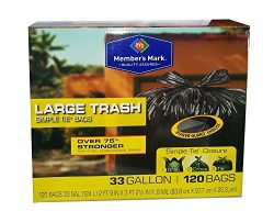 Member’s Mark Simple Tie Trash Bags – 120ct