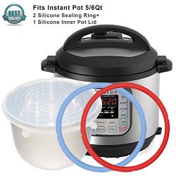 2pcs Instant Pot Silicone Sealing Ring & 1 Inner Pot Lid Combo , Seal Lasting & BPA-free ...