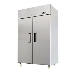52″ Double 2 Door Side By Side Stainless Steel Reach in Commercial Refrigerator, 49 Cubic  ...