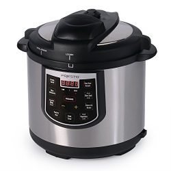 Presto 6 quart Electric Pressure Cooker – Stainless and Black, Silver