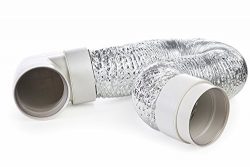 Ziggurat Dryer Duct Connector with Dryer Hose | STV-M Version 2 | Laundry Dryer Snap to Vent Mas ...