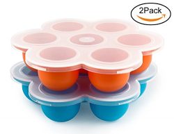 2Pack Silicone Egg Bites Molds Pressure Cooker Egg Bites Molds with Lid Fits 5 6 8 qt Pressure C ...
