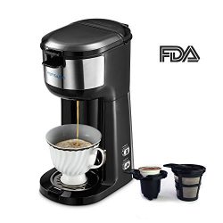 Single Serve Coffee Maker, HAMSWAN K Cup Coffee Maker Ground Coffee and Coffee Capsules 2 in 1 C ...