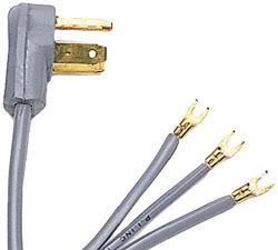 Certified Appliance Accessories 3-Wire Open-Eyelet 30-Amp Dryer Cord, 4ft