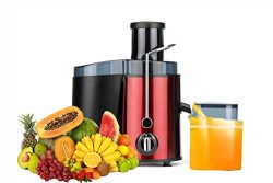 Juicer Juice Extractor High Speed for Fruit and Vegetables Premium Food Grade Stainless Steel (red)