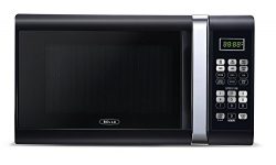 Bella 1000-Watt Microwave Oven, 1.1 Cubic Feet, Black with Chrome