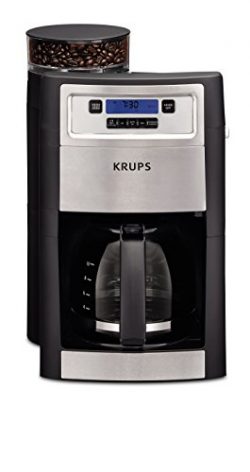 KRUPS KM785D50 Automatic Programmable Grind and Brew Coffee Maker with integrated Burr Grinder a ...