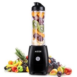 Personal Blender Aicok 300W Single Serve Smoothie Blender with Detachable Blade Assembly, Tritan ...