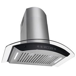 Golden Vantage 30″ Wall Mount Stainless Steel Tempered Glass Kitchen Range Hood Vent Cooki ...