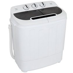 ZENSTYLE Compact Mini Twin Tub Top Load Washing Machine w/Washer Spinner, Built-In Drain Pump, 1 ...