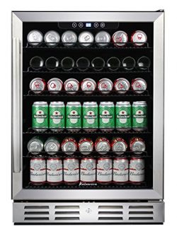 Kalamera 24″ Beverage Refrigerator 170 Can Built-in or Freestanding Single Zone Touch Control