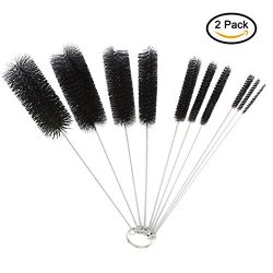 Xubox Tube Brush Set, 2 Pack 8.2″ Nylon Tube Brushes Set 20 Pcs Tiny Tip Cleaning Brushes  ...