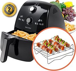 Secura 4 Liter, 4.2 Qt., Extra Large Capacity 1500 Watt Electric Hot Air Fryer and additional ac ...