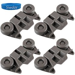 Siwdoy (Pack of 4) W10195416 Dishwasher Wheel for Whirlpool Kenmore Dish Rack AP5983730, PS11722 ...