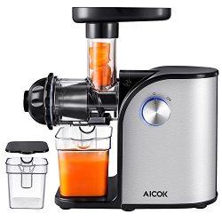 Aicok Slow Masticating juicer, Cold Press Juice Extractor, Stainless Steel, Quiet Motor, High Nu ...