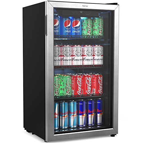 hOmeLabs Beverage Refrigerator and Cooler - Mini Fridge with Glass Door ...