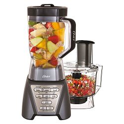 Oster Pro 1200 Blender with Professional Tritan Jar and Food Processor attachment, Metallic Grey