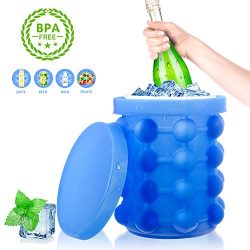 Tonha Space Saving Round Ice Cube Maker and Ice Bucket | Revolutionary System Saves Freezer Spac ...